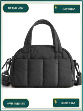 Puffy Crossbody Bag Mini Purse Water-Resistant Polyester 3L Travel Handbag